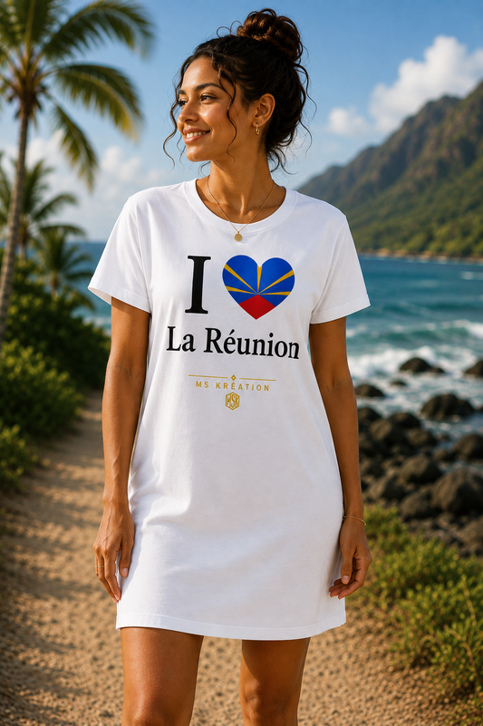 Robe T-shirt I Love La Réunion – 974 | MS Kréation