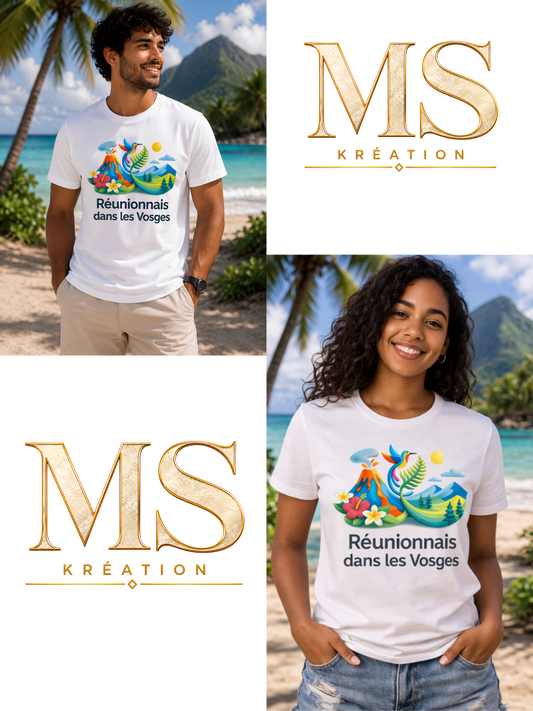 T-shirt Réunionnais ... : un pont entre île et montagne