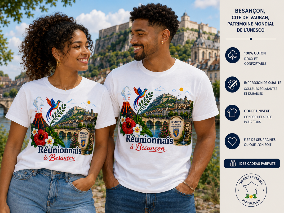 T-shirt Réunionnais ... : un pont entre île et montagne