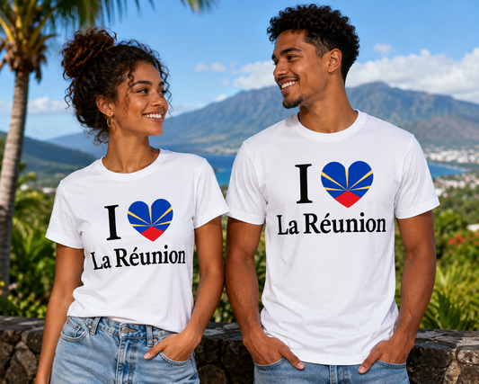 T-shirt I Love La Réunion – 974 | MS Kréation