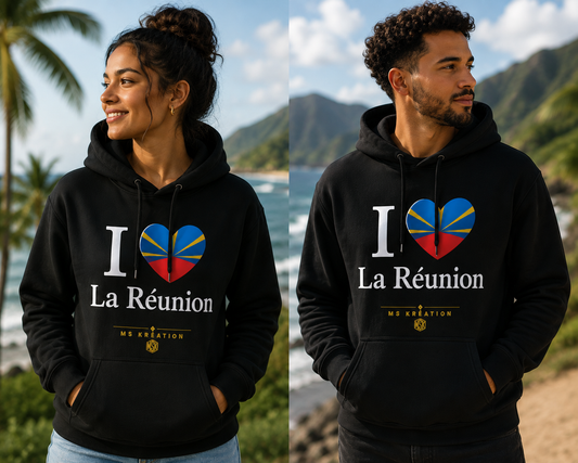 Sweat "I Love La Réunion" – Hoodie 974 | MS Kréation