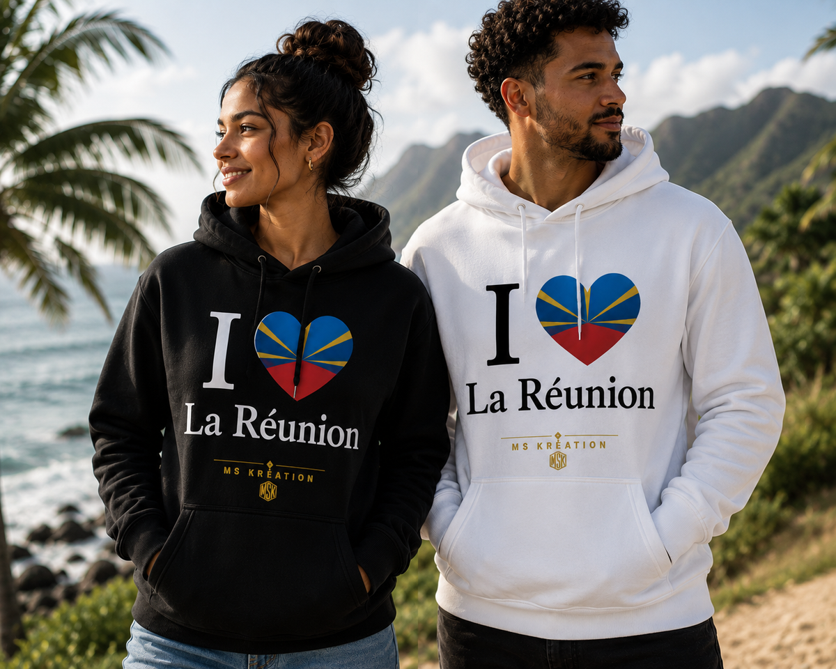 Sweat "I Love La Réunion" – Hoodie 974 | MS Kréation