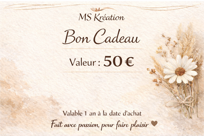 E-carte cadeau MS Kréation