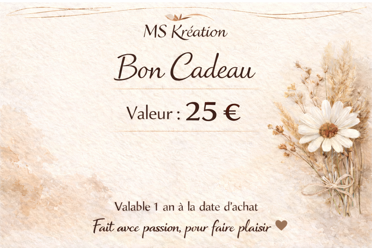 E-carte cadeau MS Kréation