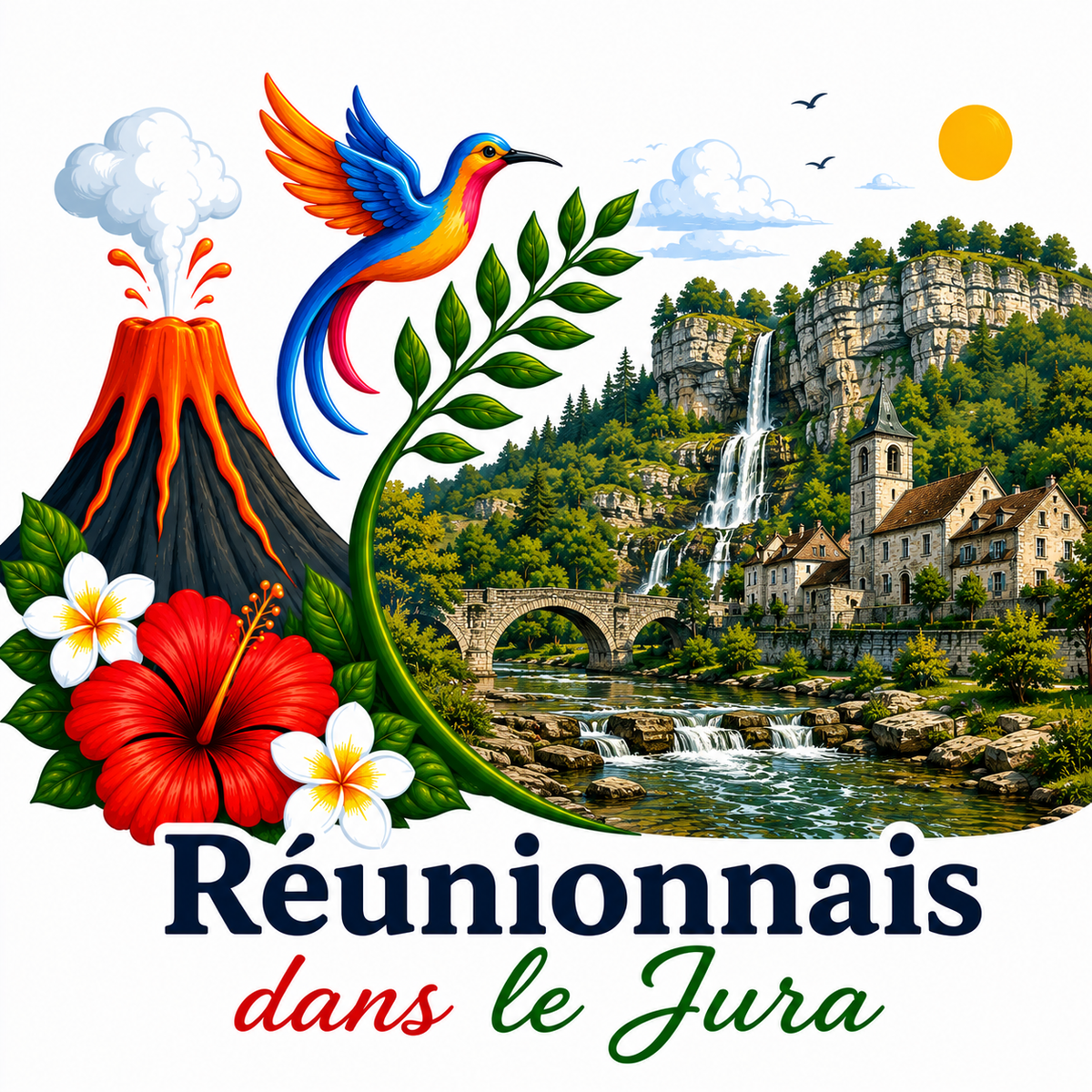 T-shirt Réunionnais ... : un pont entre île et montagne