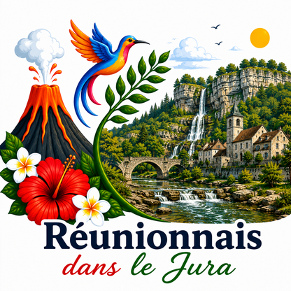 T-shirt Réunionnais ... : un pont entre île et montagne