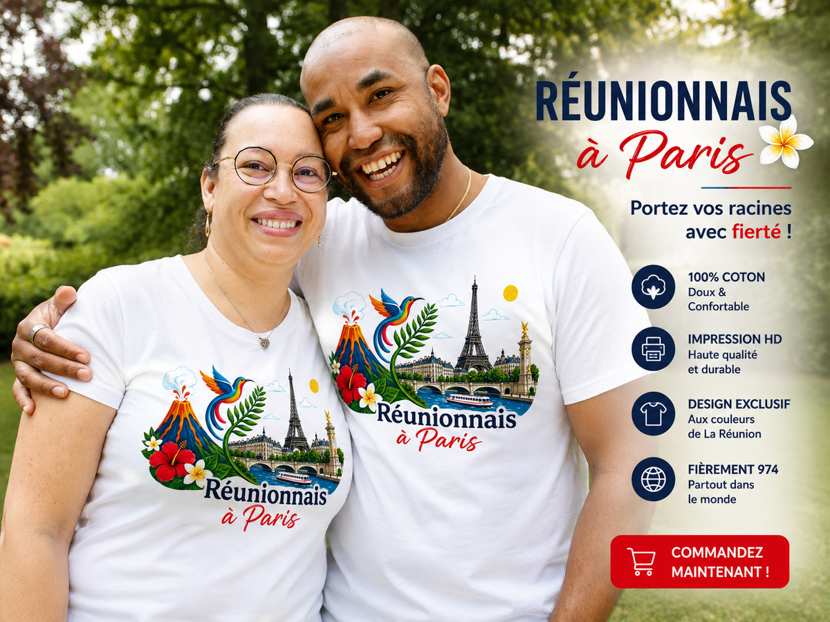 T-shirt Réunionnais ... : un pont entre île et montagne