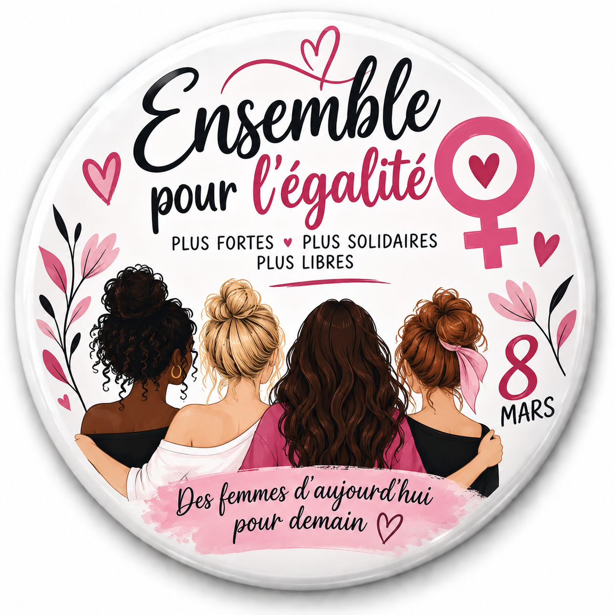 Badge 8 Mars – Droits des Femmes | MS Kréation