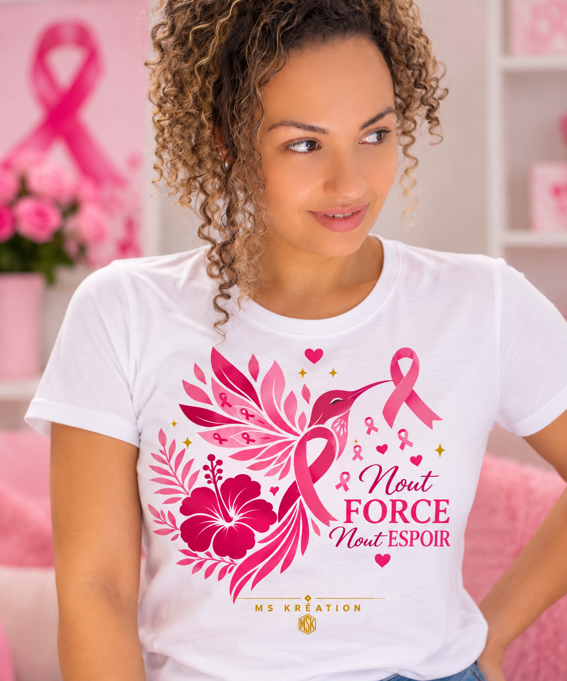 T-shirt Octobre Rose – Ruban Rose & Sensibilisation Cancer du Sein