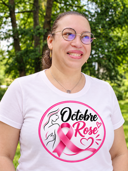 T-shirt Octobre Rose – Ruban Rose & Sensibilisation Cancer du Sein