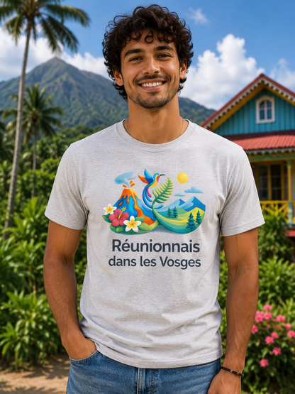 T-shirt Réunionnais ... : un pont entre île et montagne