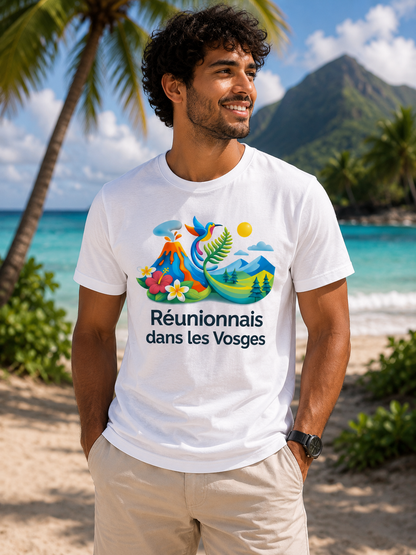 T-shirt Réunionnais ... : un pont entre île et montagne