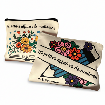 Cadeaux maîtresse ou ATSEM - Lot Tote Bag + Trousse MS Kréation