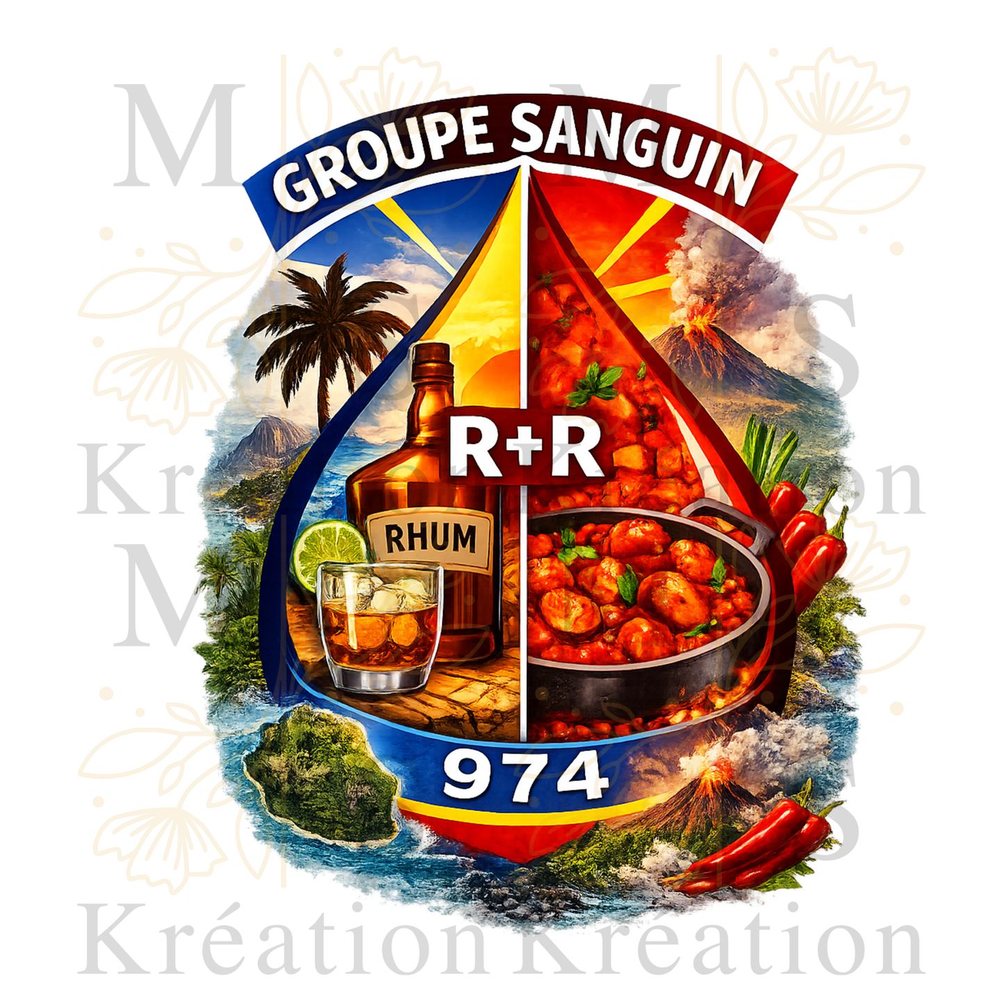 T-SHIRT GROUPE SANGUIN 974 – R+R MS Kréation