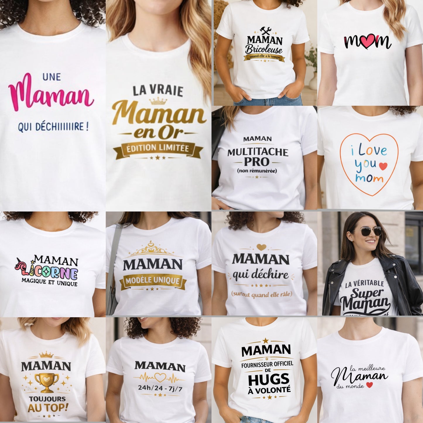 T-shirt Fête des Mères Personnalisé — Cadeau Maman Artisanal