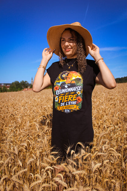 Robe T-shirt « Réunionnaise et Fière de l'être » – Édition 974