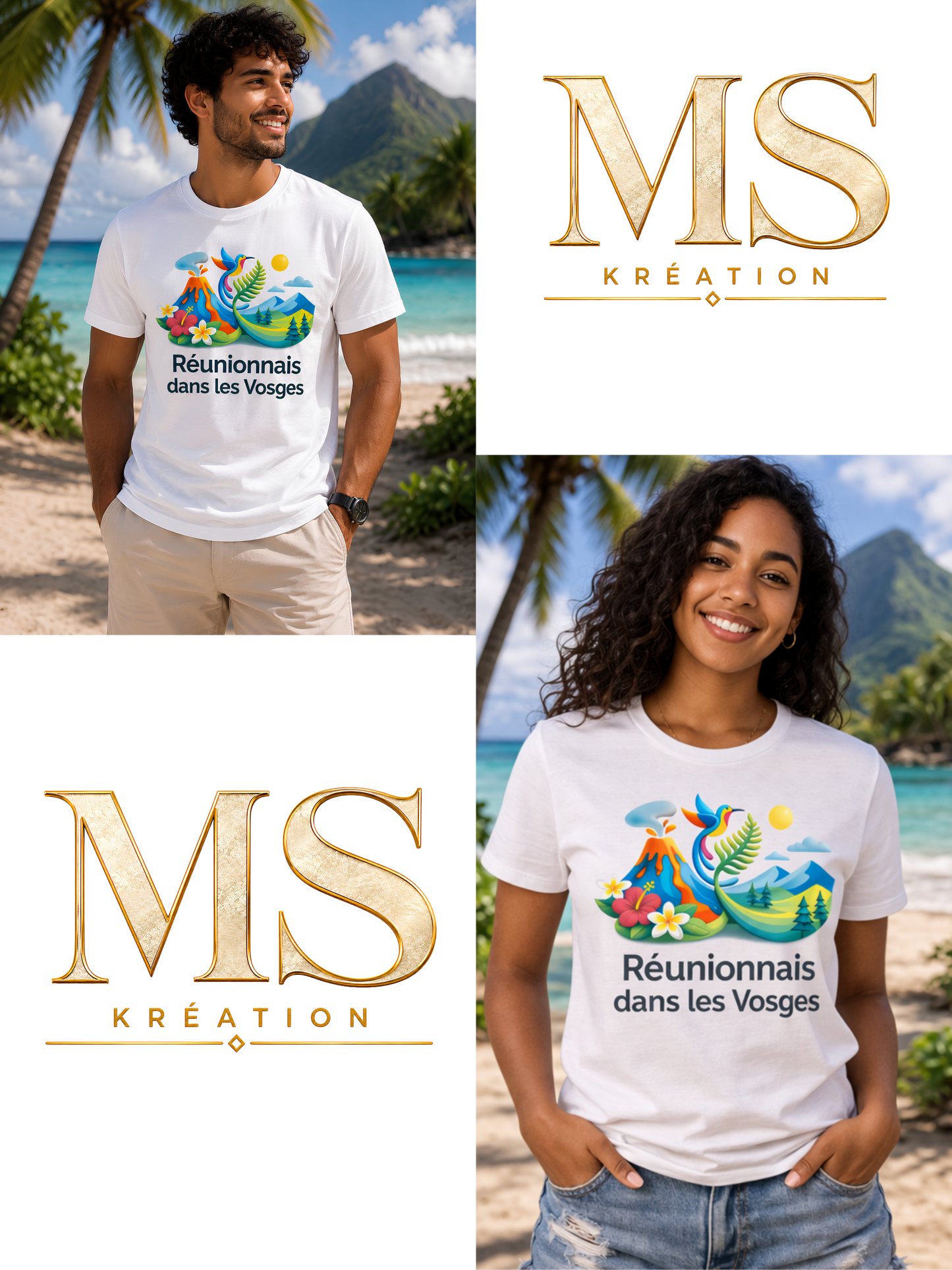 T-shirt Réunionnais ... : un pont entre île et montagne