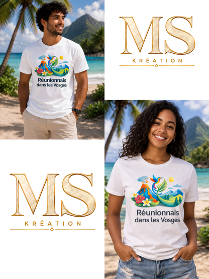 T-shirt Réunionnais ... : un pont entre île et montagne