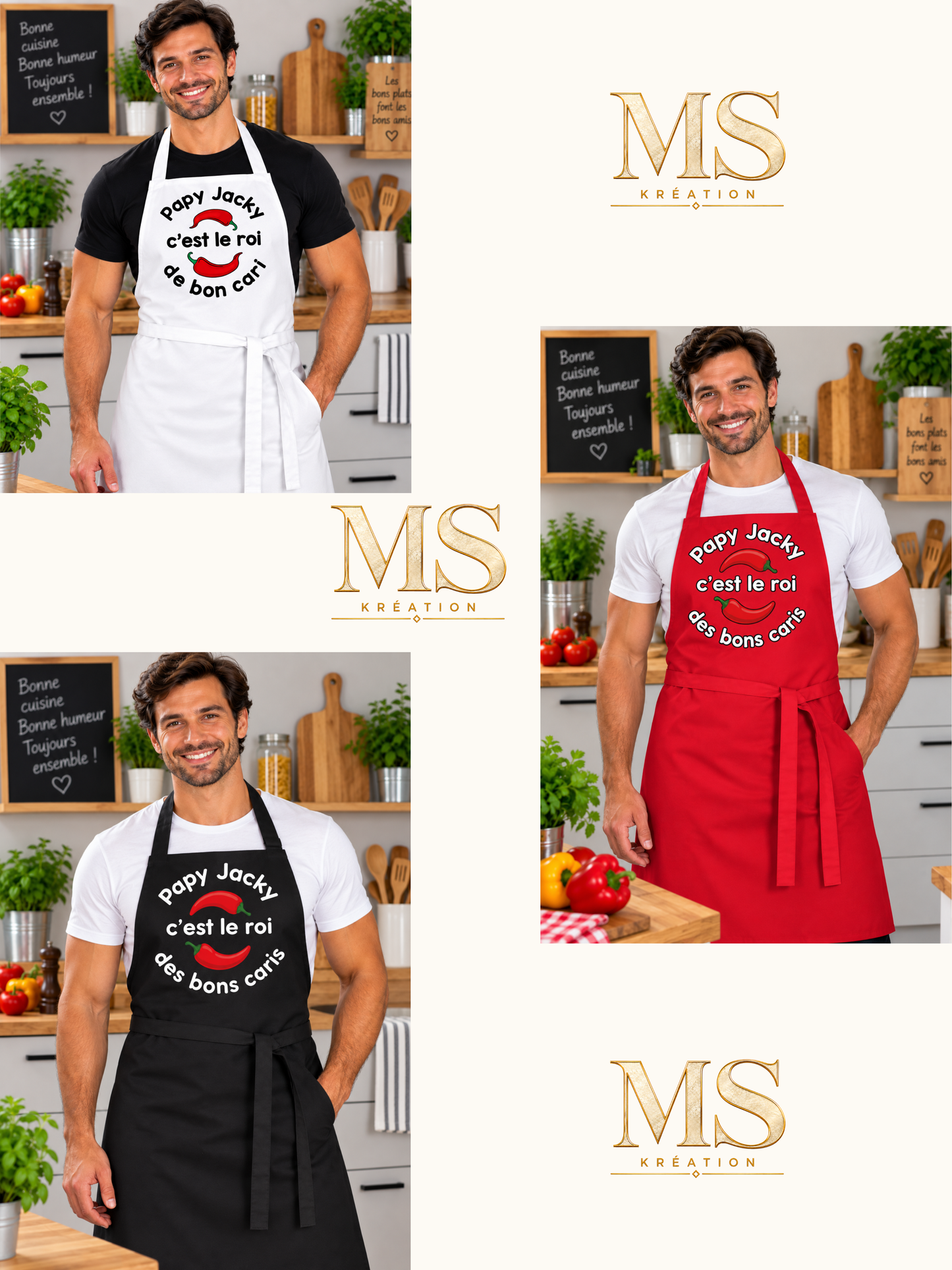 Tablier de cuisine personnalisé prénom ou nom | MS Kréation