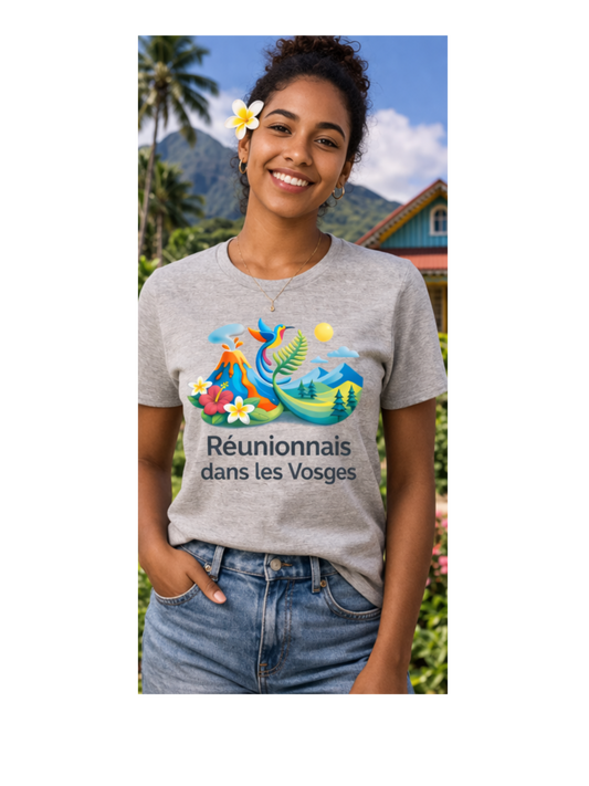 T-shirt Réunionnais ... : un pont entre île et montagne