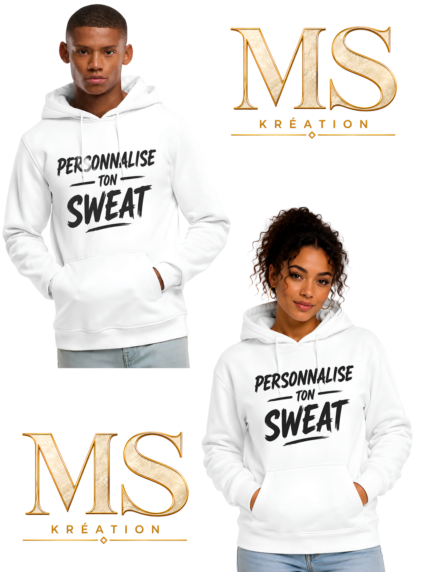 Sweat à capuche personnalisable unisexe – MS Kréation