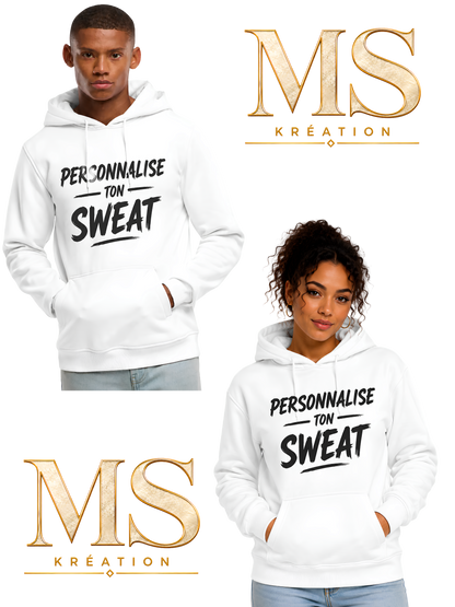 Sweat à capuche personnalisable unisexe – MS Kréation