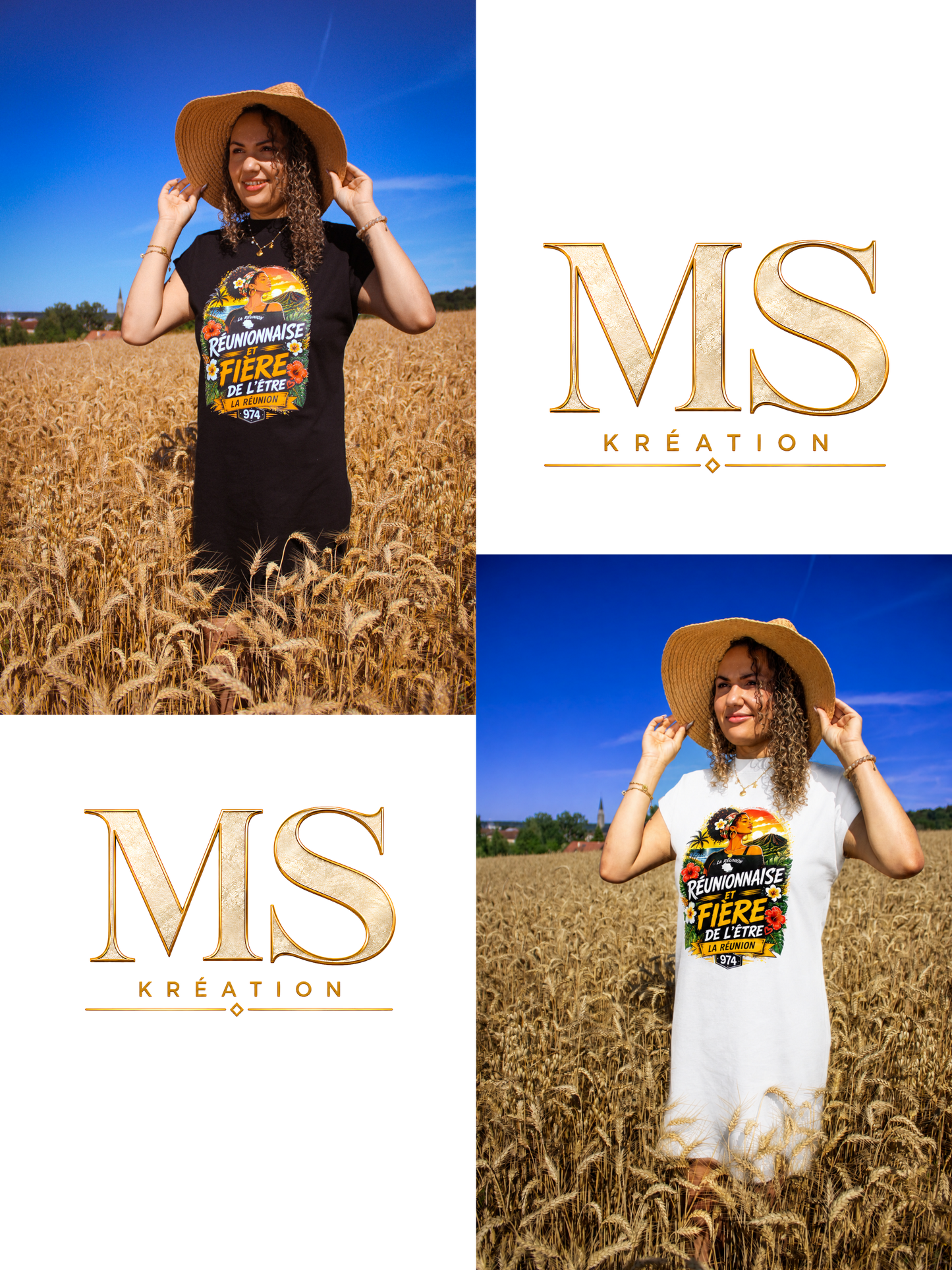 Robe T-shirt « Réunionnaise et Fière de l'être » – Édition 974