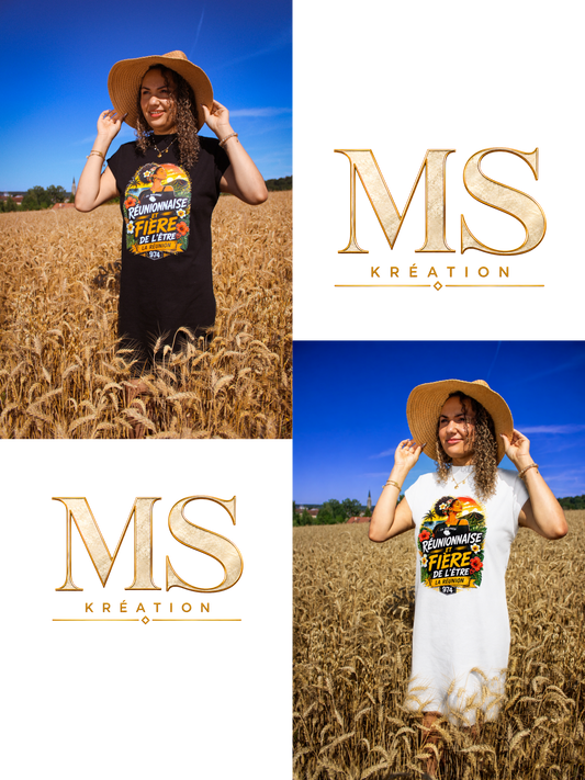 Robe T-shirt « Réunionnaise et Fière de l'être » – Édition 974