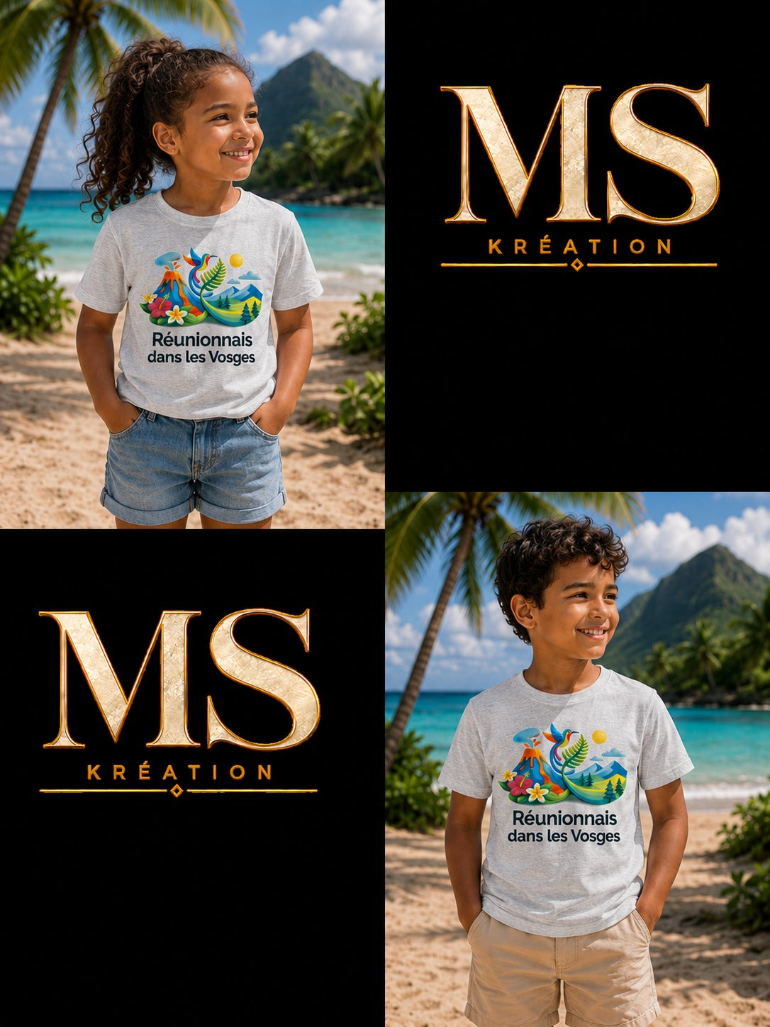 T-shirt enfant "Réunionnais d'ici et d'Ailleurs"